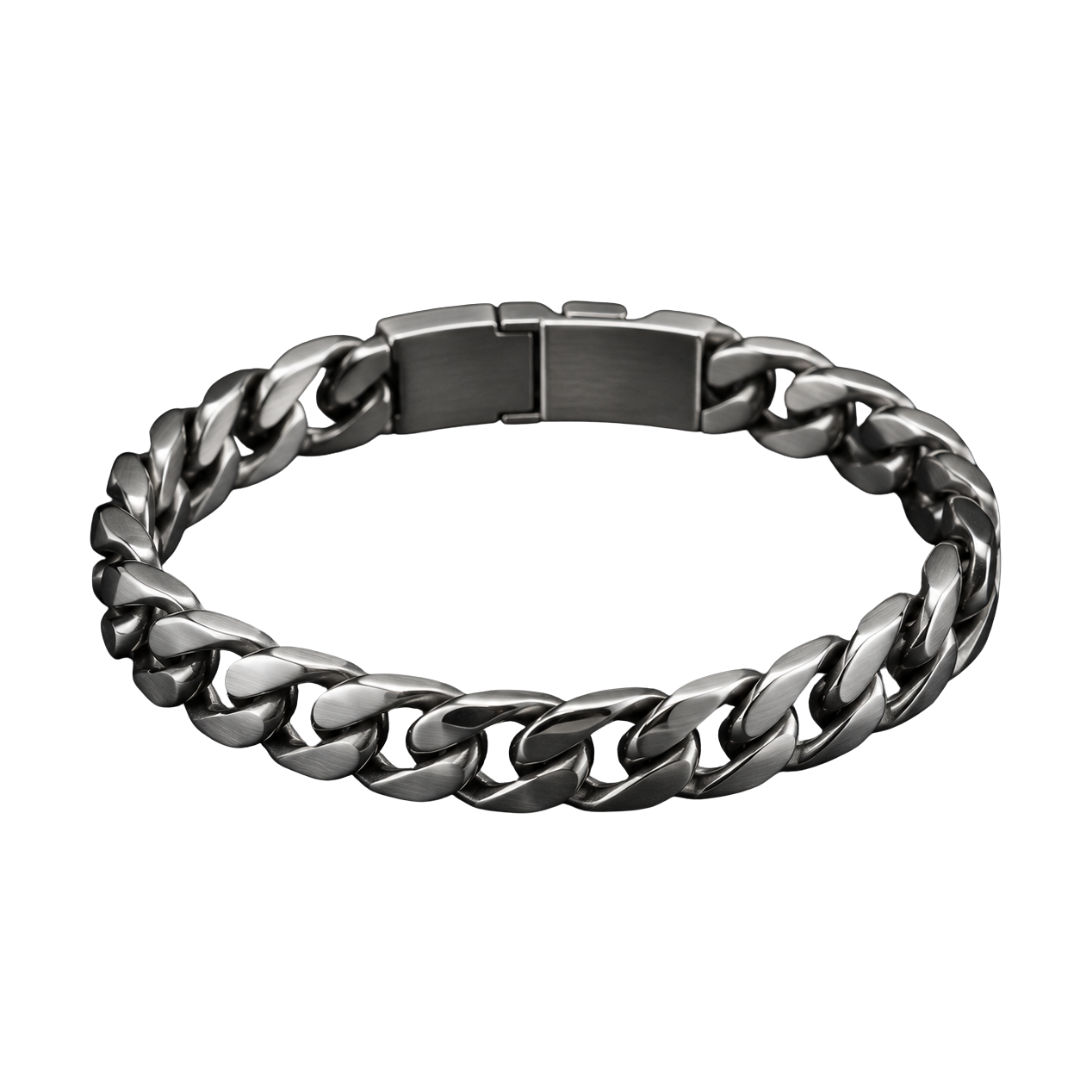 Polished Stainless Steel Curb Bracelet | Zountther