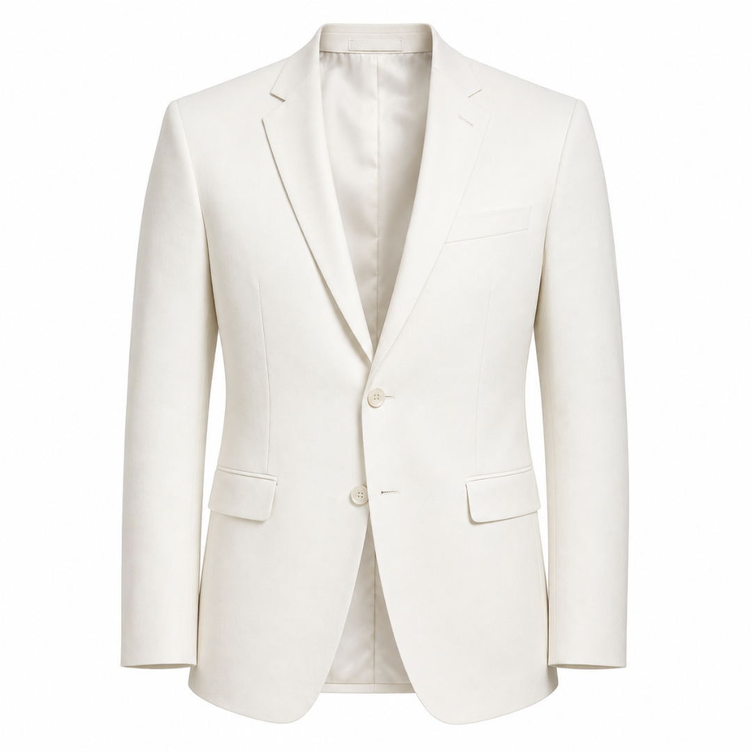 Tailored Ivory Wool-Blend Blazer | Zountther