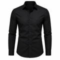 Slim-Fit Black Premium Cotton Dress Shirt | Zountther