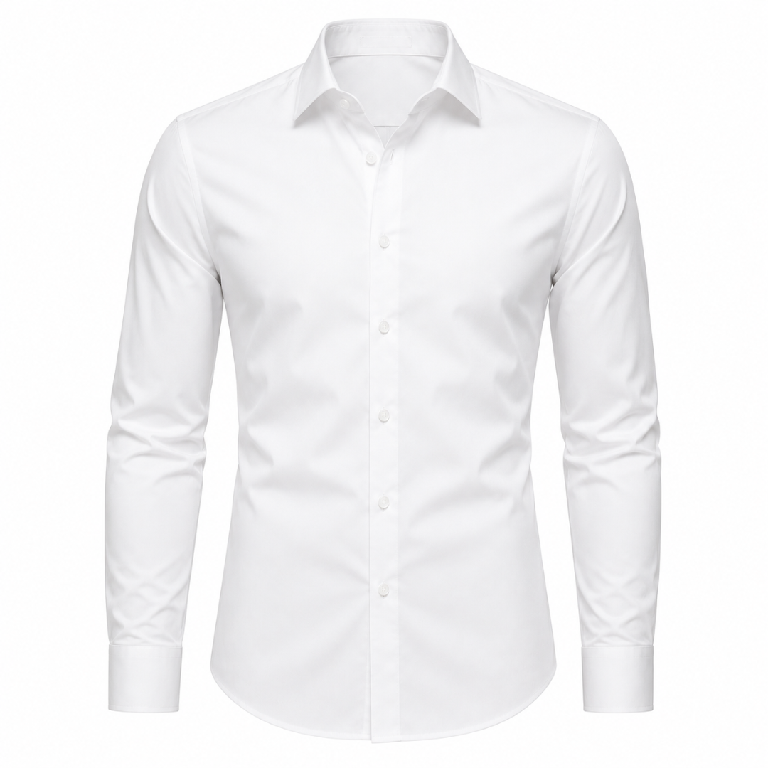 Slim-Fit White Premium Cotton Dress Shirt | Zountther