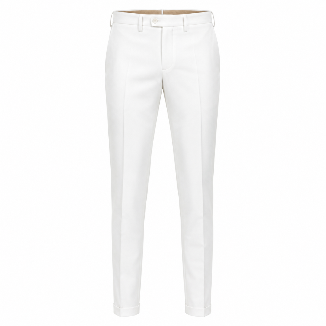 Slim-Fit White Tailored Trousers | Zountther