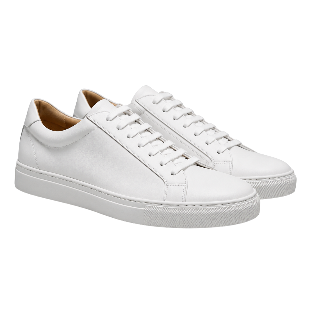 Minimalist White Leather Sneakers | Zountther
